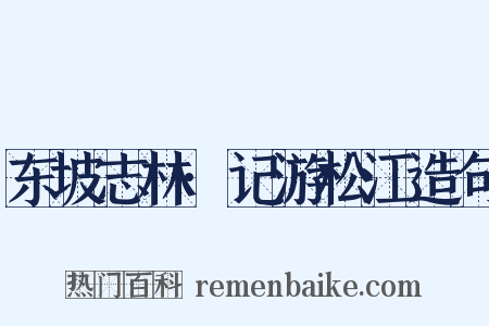 东坡志林·记游松江造句是什么意思的图片